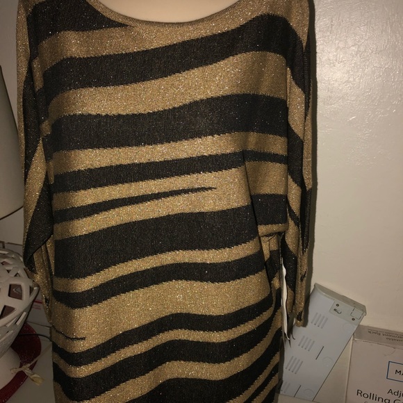 Jones of New York NWT Black & Gold Chic Sweater - Picture 5 of 8